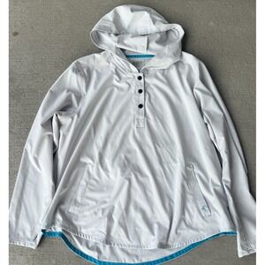 Alpine Parrot Arroyo Mens Henley Sun Hoodie Dawn Gray Long Sleeve Stretch Size 2